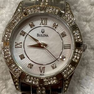 Bulova Women's Crystal-Accented Silver and Gold Watch